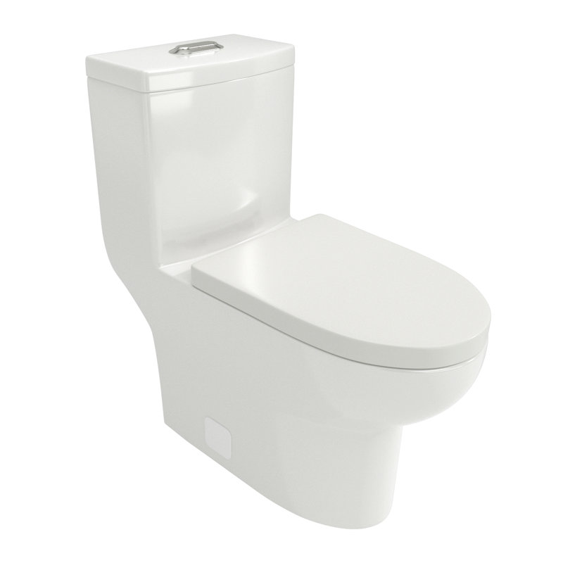 Toilette en céramique une pièce, double chasse avec siège à fermeture en douceur