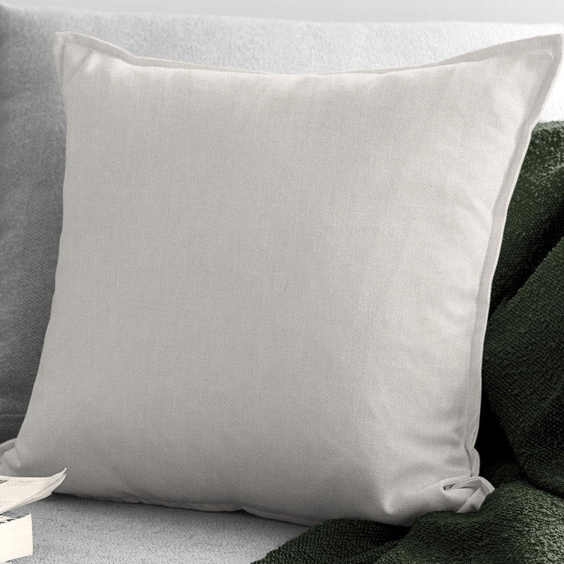 London Rectangular 100% Polyester Pillow Cover and Insert, Pearl, 24"H x 24"W