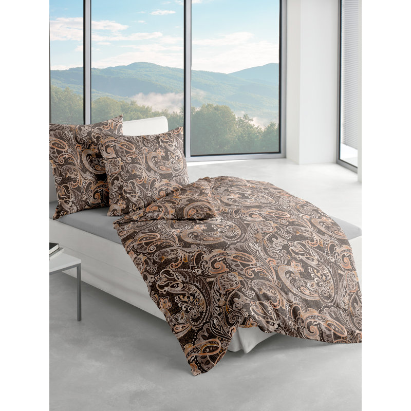 4065 Flannel Paisley Duvet Cover Set with Pillow Shams Included