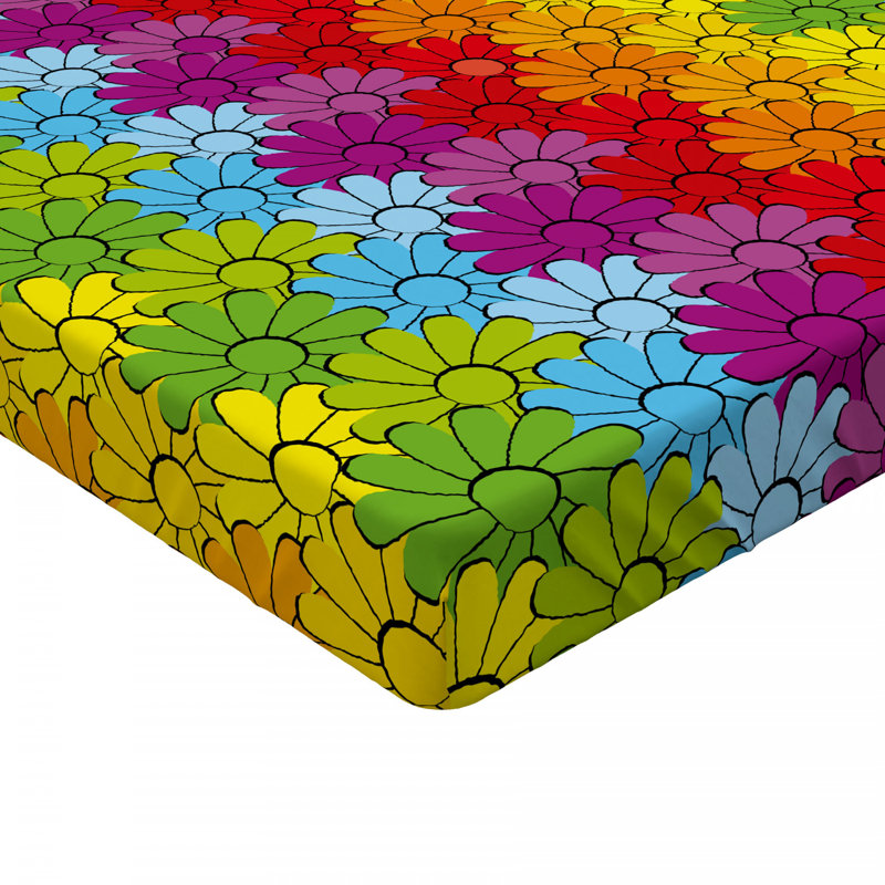 Microfiber Floral Fitted Sheet, Full Fitted Sheet