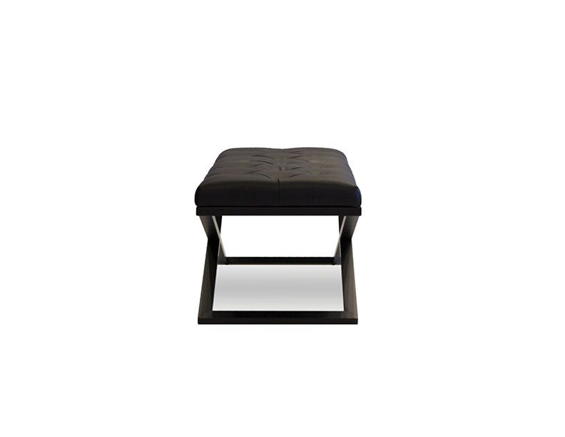 Crosstown Faux Leather Upholstered Bench, 17" H x 36" W x 19" D