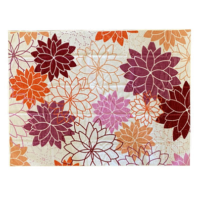 Tapis floral lavable à la machine avec envers antidérapant