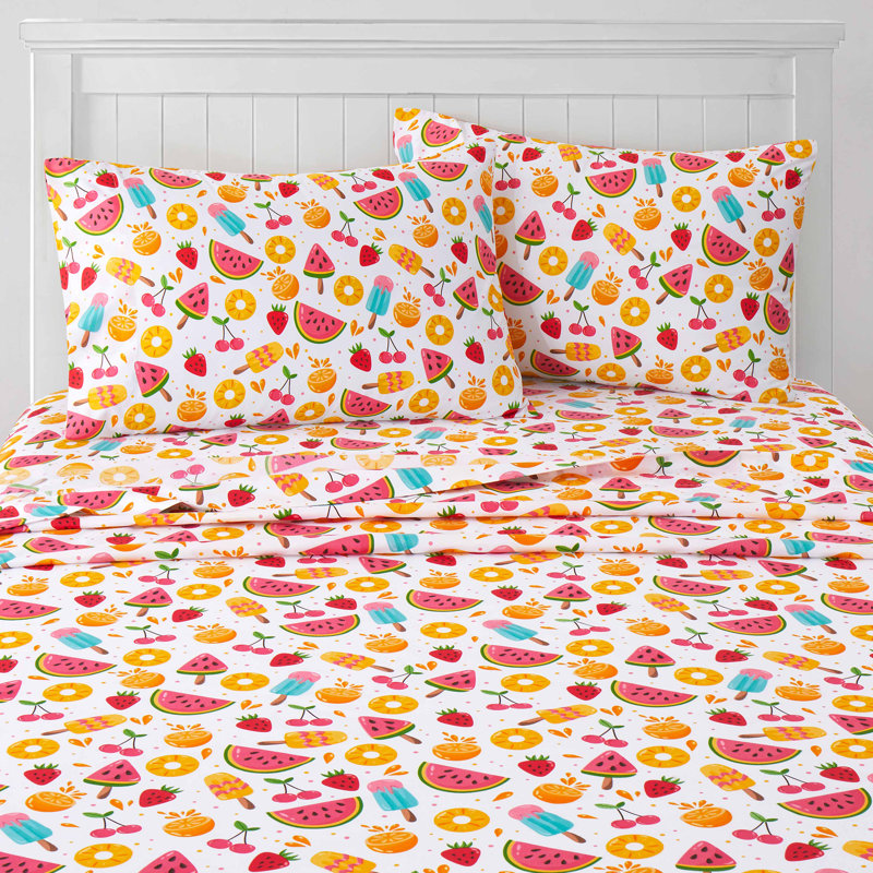 Ensemble de draps en microfibre pour enfants, Twin, Fruity Fun