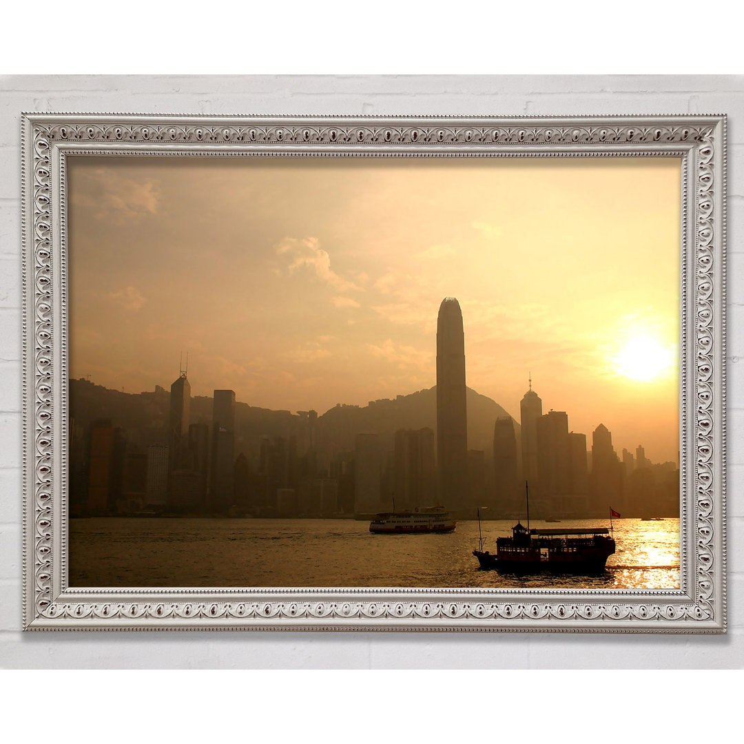 Hongkong Nebliger Morgen Sonnenaufgang - Druck