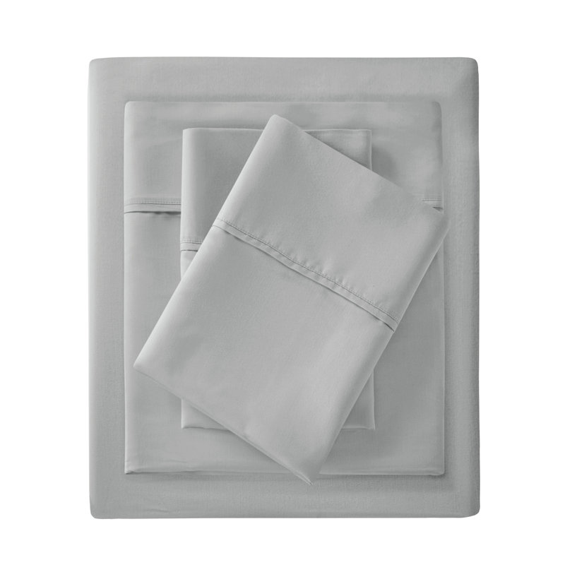 Ensemble de draps en coton 300 fils Farwell, Très grand, Gris
