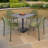 ALBIN 80 Square Table  With 04 STINA Armchair  Set-1059901396