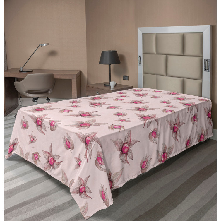 Ambesonne, drap plat floral pivoines, art botanique printanier