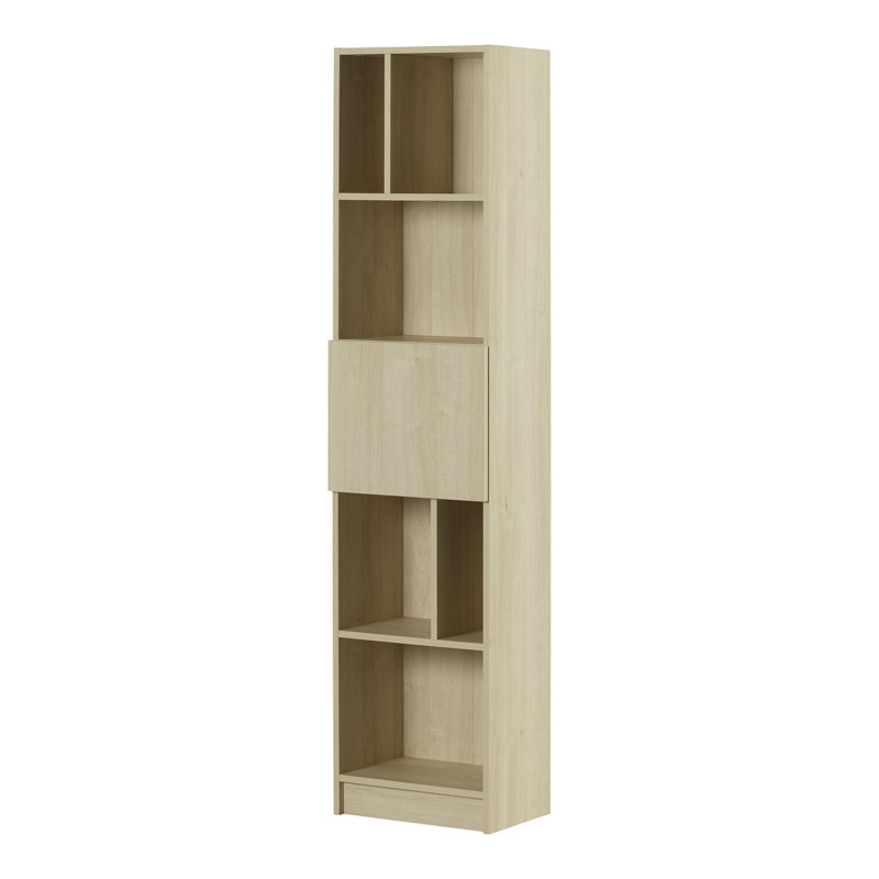 Liora Narrow 5-Shelf Narrow Bookcase, Black Oak