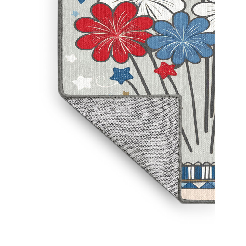 East Urban Home Washable Indepence Day Firecraker Summer Holiday Rug, Rectangle 2' x 3'