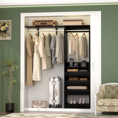 Ronnette 20"-60" Closet System with Three Wooden Drawers