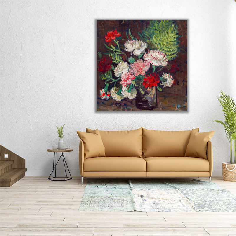 Vase avec œillets, 1886 - reproduction d'art sur toile, H 20 po x l 20 po