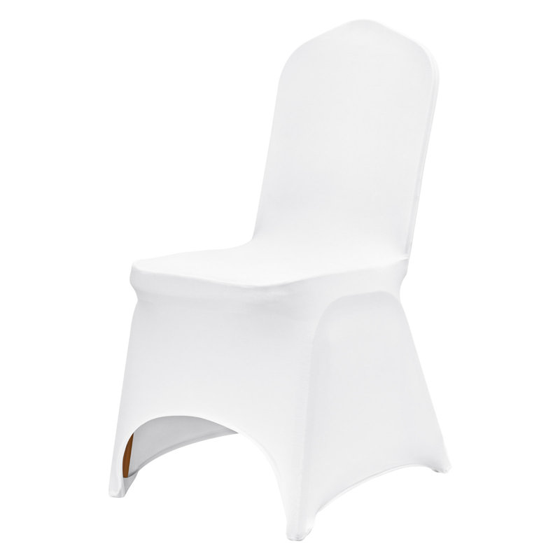Housse pour chaise pliante en élasthanne extensible, housse avant arquée ajustée universelle, housses de protection amovibles lavables, pour mariage, vacances, banquet, fête, célébration, salle à manger (blanc 50 pièces)