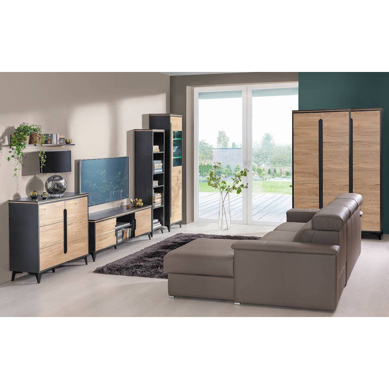 Cadell Floating Shelf, Black/Natural
