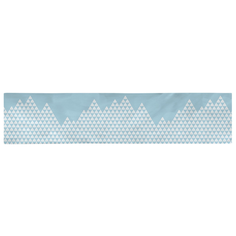 Chemin de table mountain Avicia, 91,5 po x 17,5 po, Bleu sarcelle, Coton