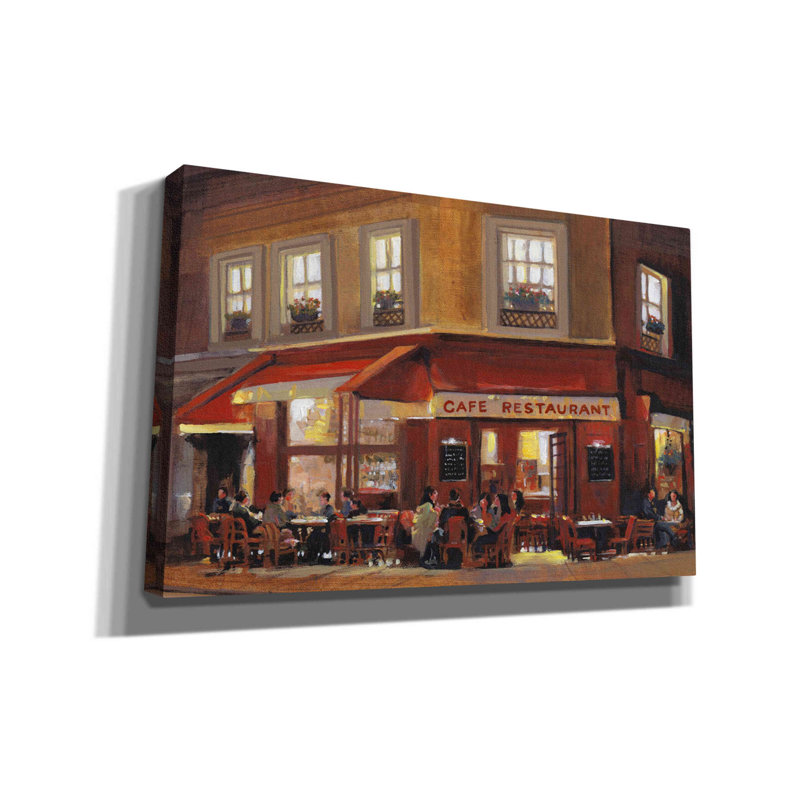 «Bistro II» par Tim O'toole, art mural sur toile, H 26 po x l 40 po x P 1,5 po