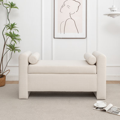 Banc de rangement rembourré en polyester Lataja