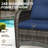 7-Person Outdoor Patio Conversation Rattan Seating Group With 5000BTU Fireplace,4 Chairs and Blue Cushions-987533010