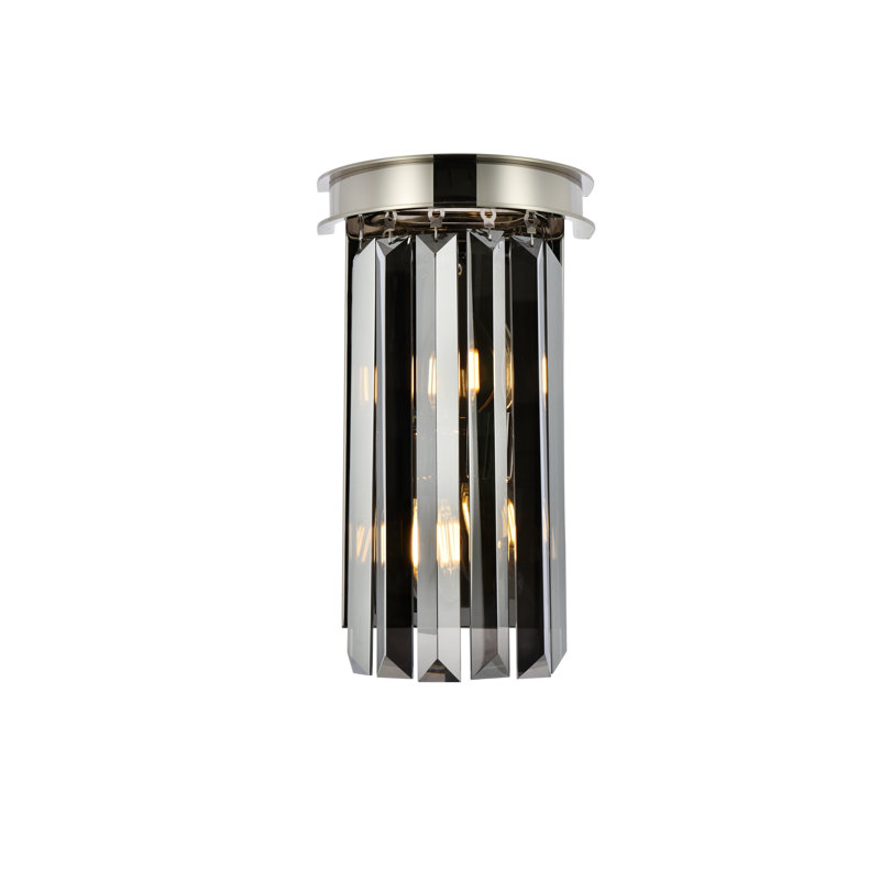 Yazmin Crystal Flush Mount, Silver Shade