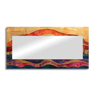 Abstract Marbled Rainbow Colors Of Life I - Landscapes Wall Mirror Art - Printed On Metal