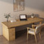 Bureaux rectangulaires en bois massif de couleur bois-107209893