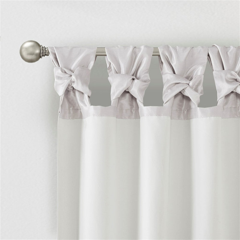 Twist Tab Lined Window Curtain Panel, 50" W x 108" L, Silver