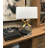 Square Geometric Accent Table Lamp in Gold