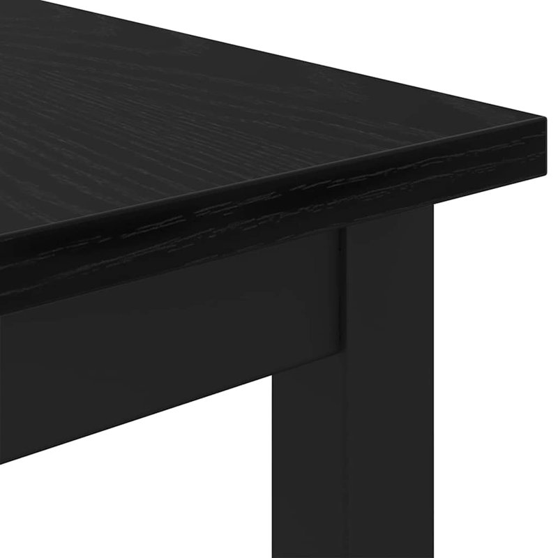 Metal Base Dining Table, Black Oak