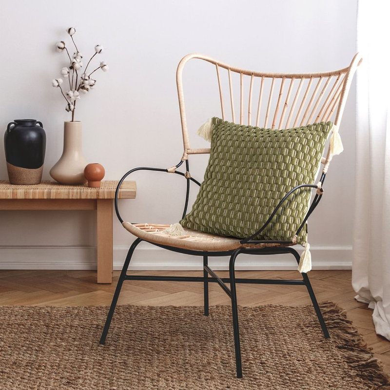 Gehl Indoor / Outdoor Geometric Square Euro Pillow Cover, Olive, 60 x 60cm