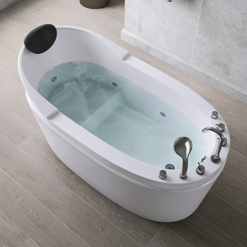 31.5 " W Freestanding Soaking Acrylic Bathtub