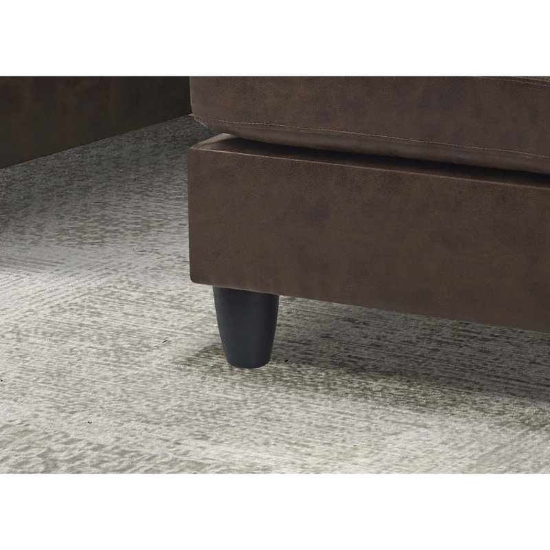 Repose-pieds Sierra en similicuir, Marron foncé