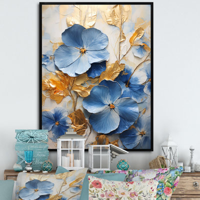 Bleu et or Minimalisme Pansy Radiance Bouquet III