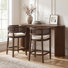 Oech 2-Person Counter Height Dining Table Set With Rattan Back & Upholstered Stools