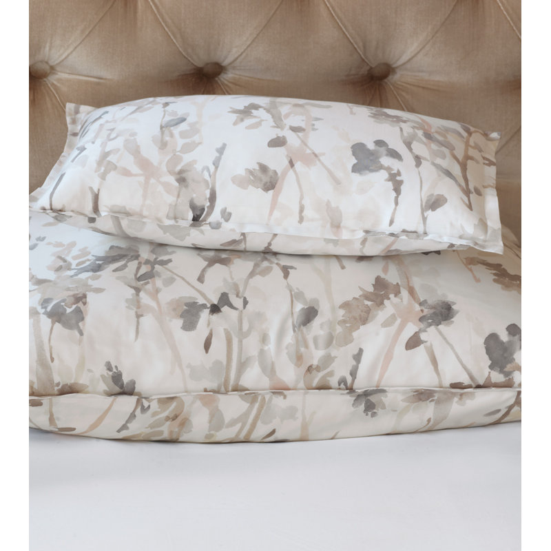 Philomena Cotton Sateen Floral Duvet Cover, Twin Duvet Cover + 1 Standard Sham