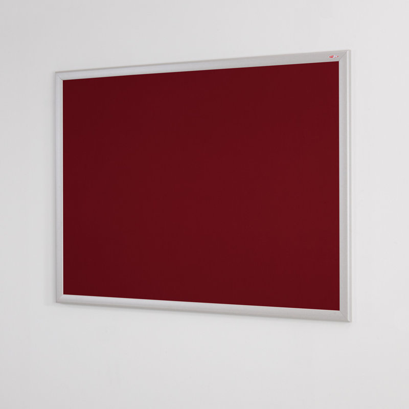 Wall Mounted Bulletin Board, Burgundy, 120 cm H x 150 cm W