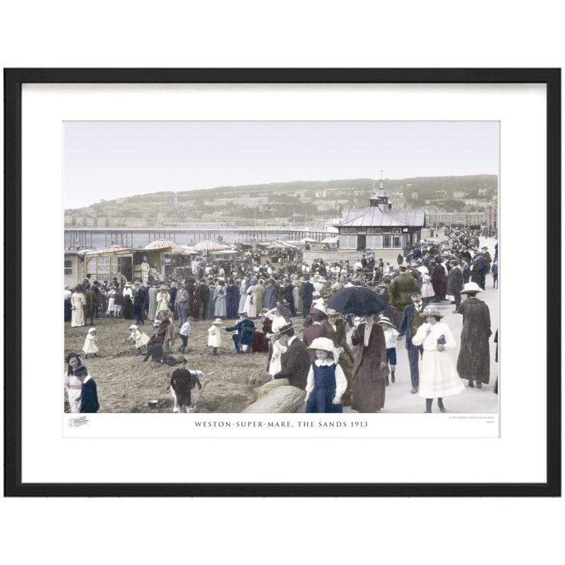 Weston-Super-Mare, The Sands 1913 - Single Picture Frame Print, 28cm H X 36cm W x 2cm D
