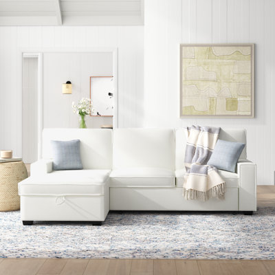 Yates 2 - Piece Upholstered Pull Out Sectional Sleeper Sofa with Storage Chaise
