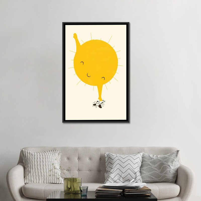 «Belly Rub», impression sur toile, H 26 po x l 18 po x P 1,5 po, Toile avec cadre noir, Pas de tapis