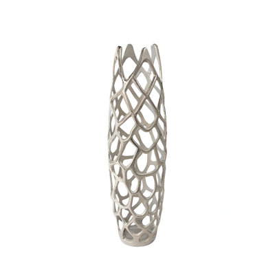 27" Cylinder Aluminum Floor Vase
