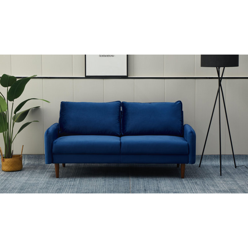 Canapé Emteas, Velours bleu espace