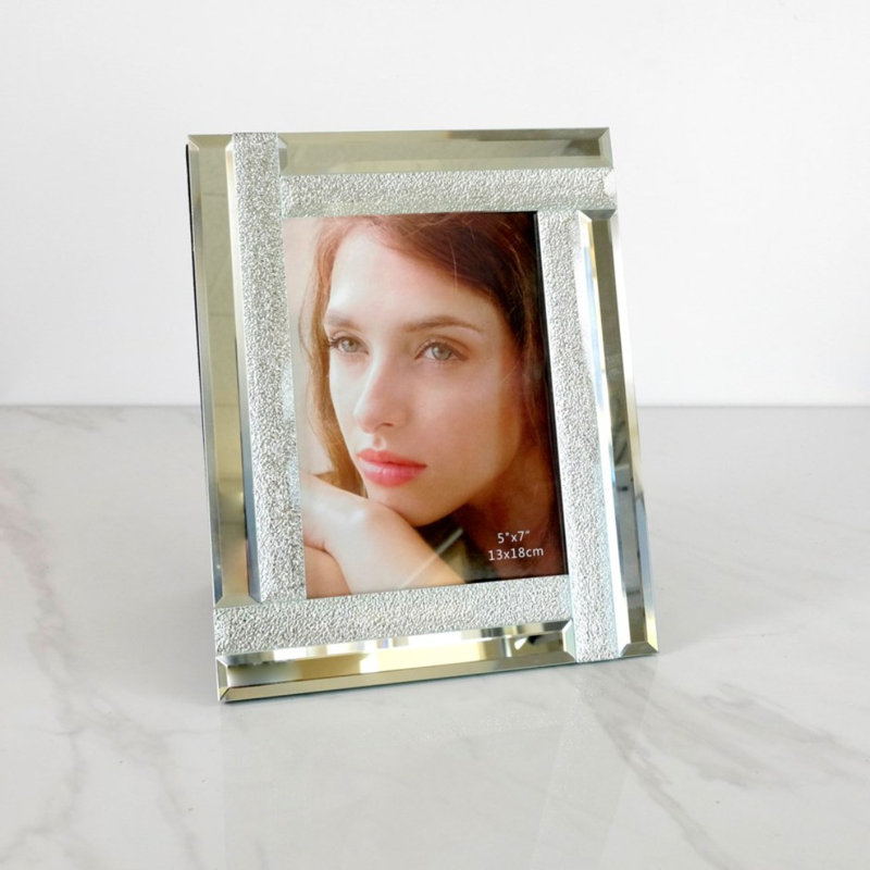 Silver Metal Mirrored Picture Frame, 5" x 7"