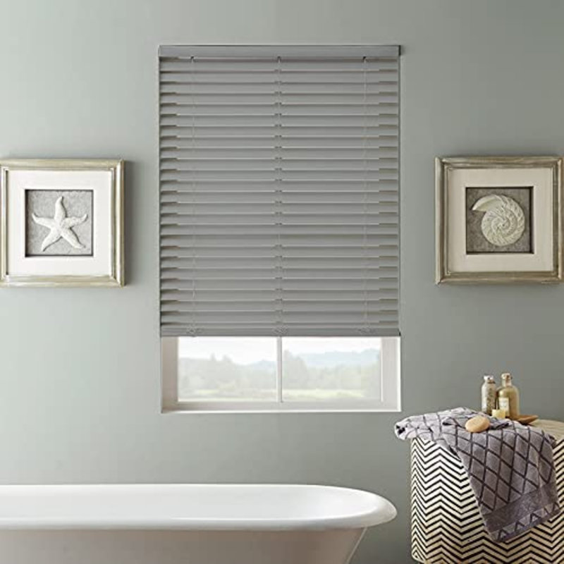 Semi Sheer Horizontal/Venetian Blind, Grey, 150 cm L x 20 cm  W