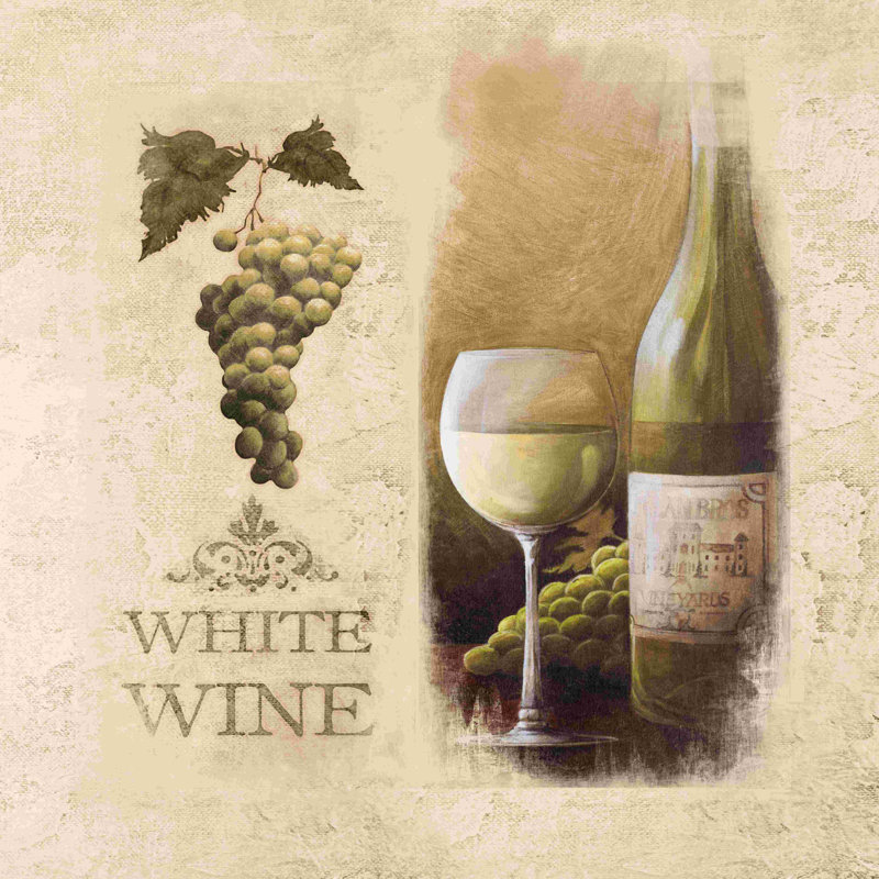 «White Wine 3», impression sur toile tendue, L 12 po x H 12 po