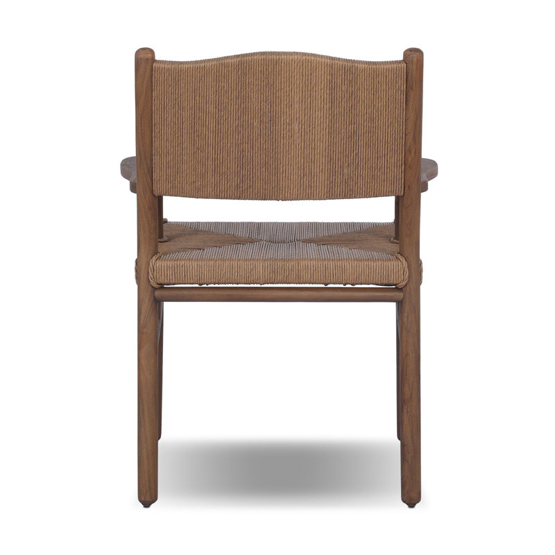 Herrin Outdoor Teak Dining Armchair, Stained Toasted Brown