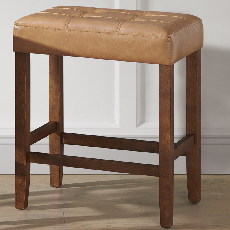 Tabouret de bar 25 po avec siège en faux cuir Alaterre Furniture Madison, Brun
