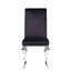 Ensemble de 2 chaises d'appoint en tissu noir et acier inoxydable Fabiola