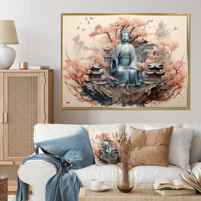 " Red Blue Buddhist Art Heart Sutra "