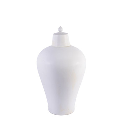 Vase de table en porcelaine d’intérieur/d’extérieur blanc 23 "