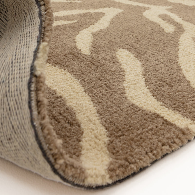 Alaisdair Tiger Animal Print Taupe Area Rug, Rectangle 160 x 230 cm