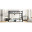 Lit superposé simple au-dessus de grand lit simple en métal TG, sécuritaire pour les plus jeunes, style polyvalent noir au look robuste et minimaliste, réduisant le bruit-1774075688
