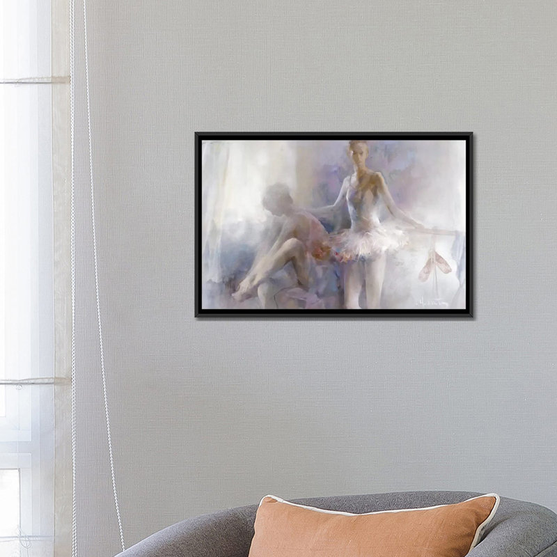 «Ballerinas», reproduction sur toile, H 18 po x l 26 po x P 1,5 po, Toile avec cadre noir, Pas de tapis